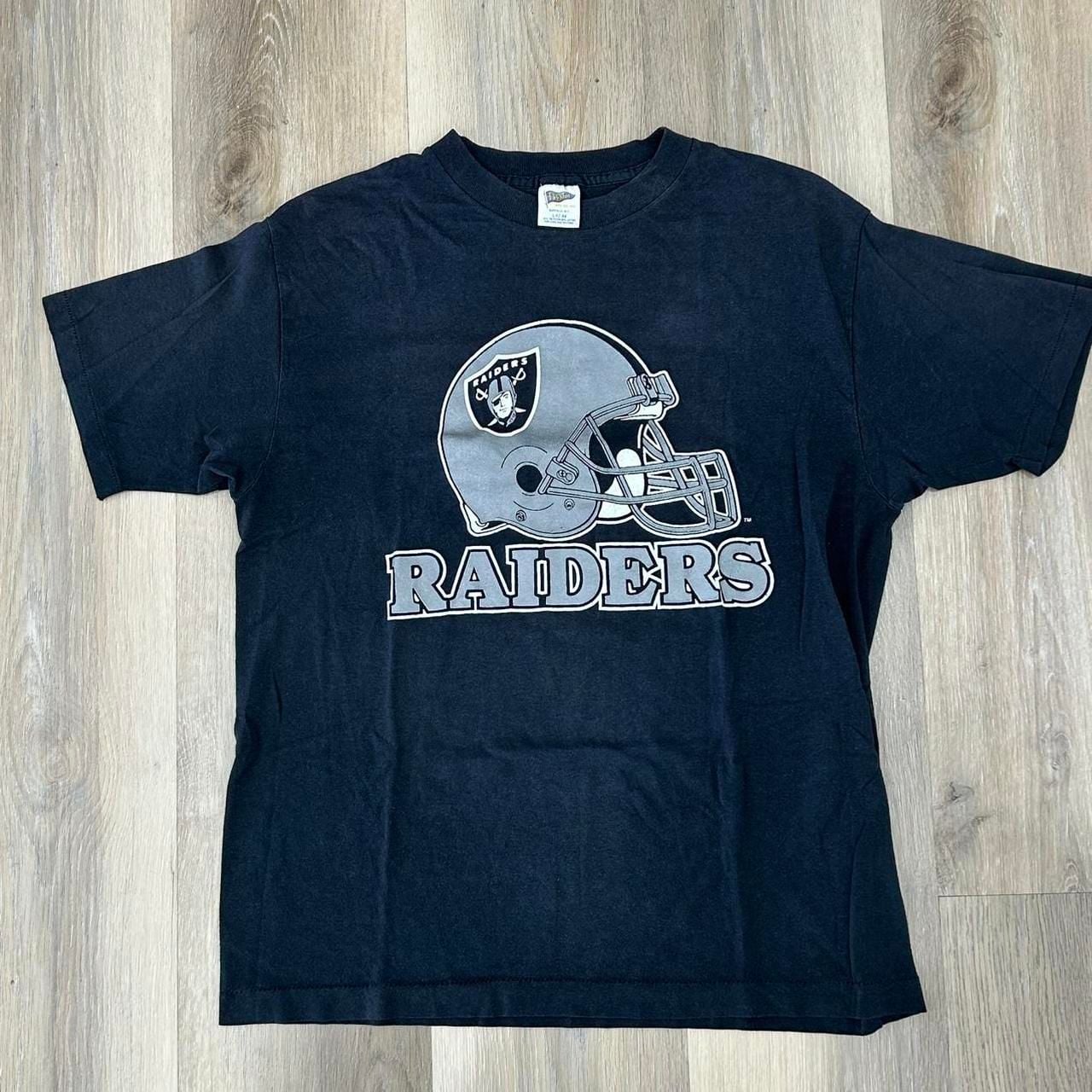 Trench MFG Co. Raiders NFL T-Shirt Size L42-44 Black Vintage 2