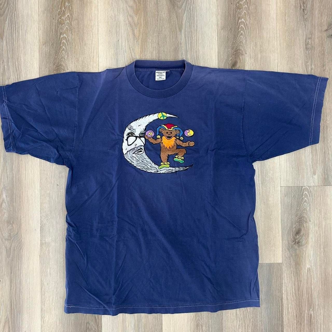 Wheel of Life Imports Grateful Dead T-Shirt Size 42 Blue Embroidered 2
