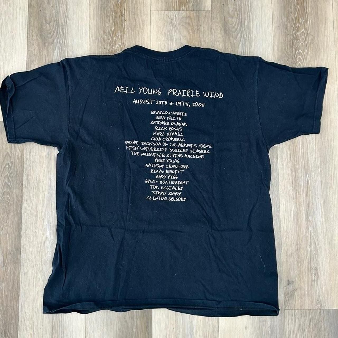 Neil Young Prairie Wind Concert Tour T-Shirt Black Cotton 4