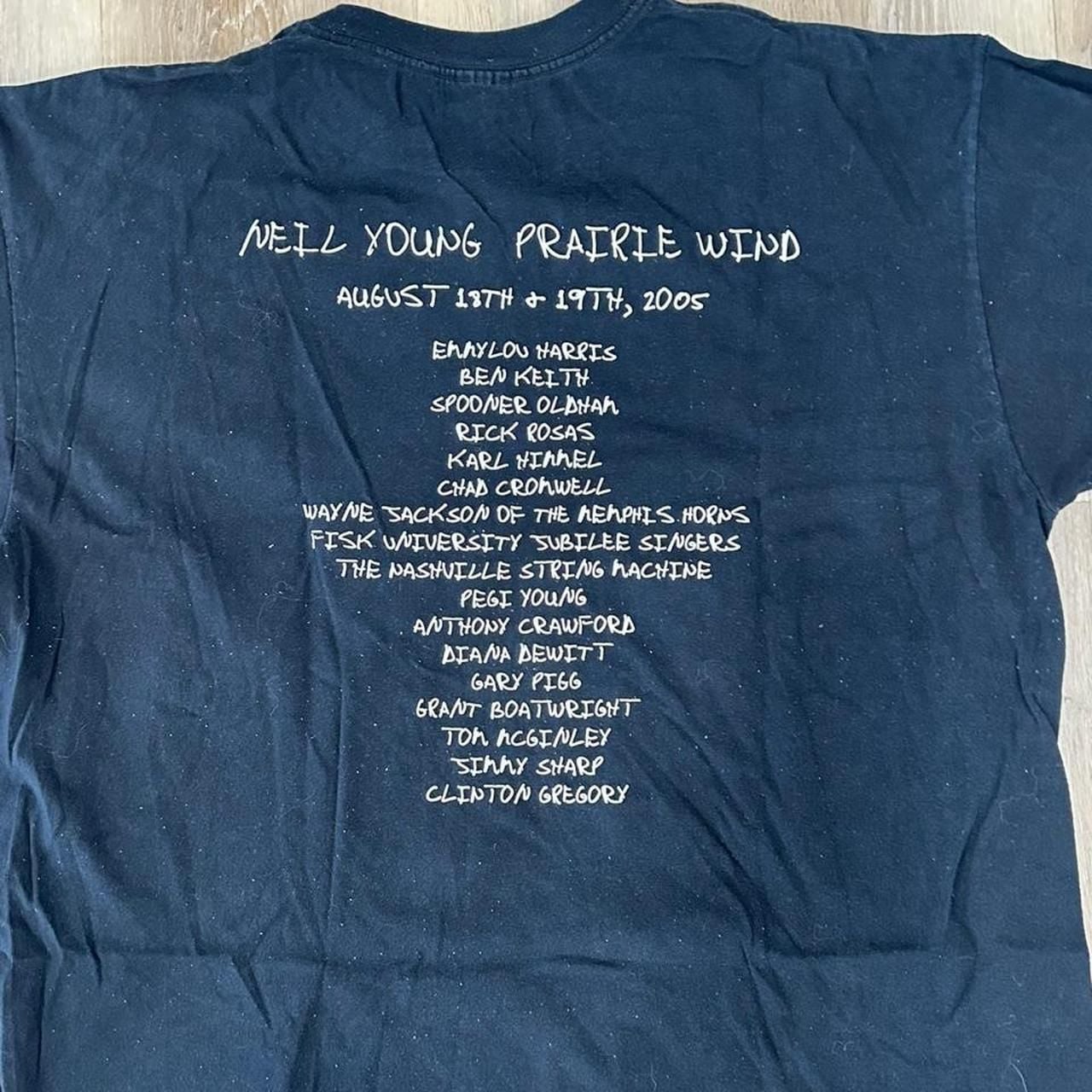Neil Young Prairie Wind Concert Tour T-Shirt Black Cotton 5