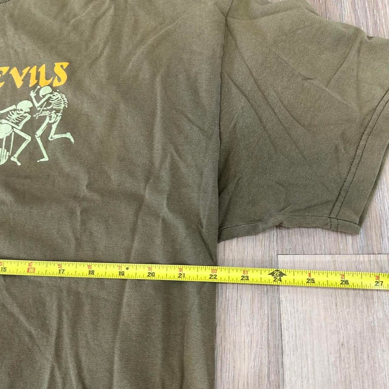 Alstyle Rhythm Devils T-Shirt Size XL Olive Green Skeleton Graphic 7