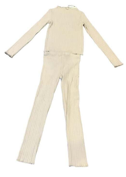 Rylee + Cru Light Sage Green Ribbed Cotton 2-Piece Set 10-12Y New Girls 2