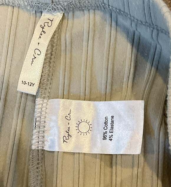 Rylee + Cru Light Sage Green Ribbed Cotton 2-Piece Set 10-12Y New Girls 6