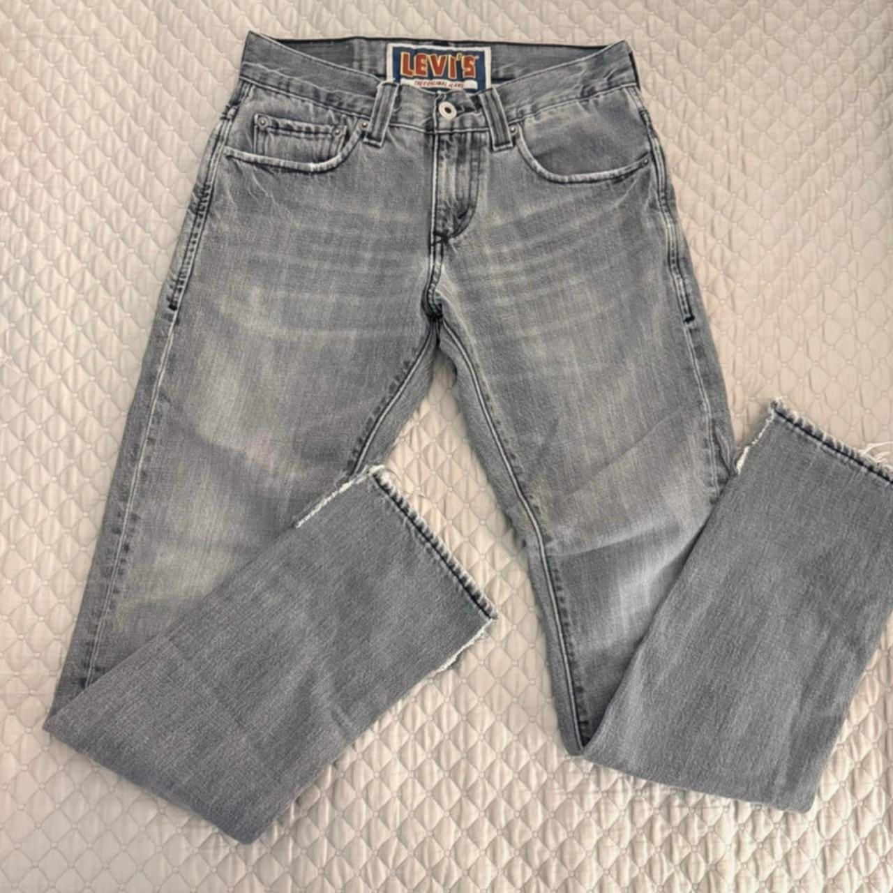 Levi's 511 Skinny Jeans W28 L30 Gray Distressed Hem Denim 2