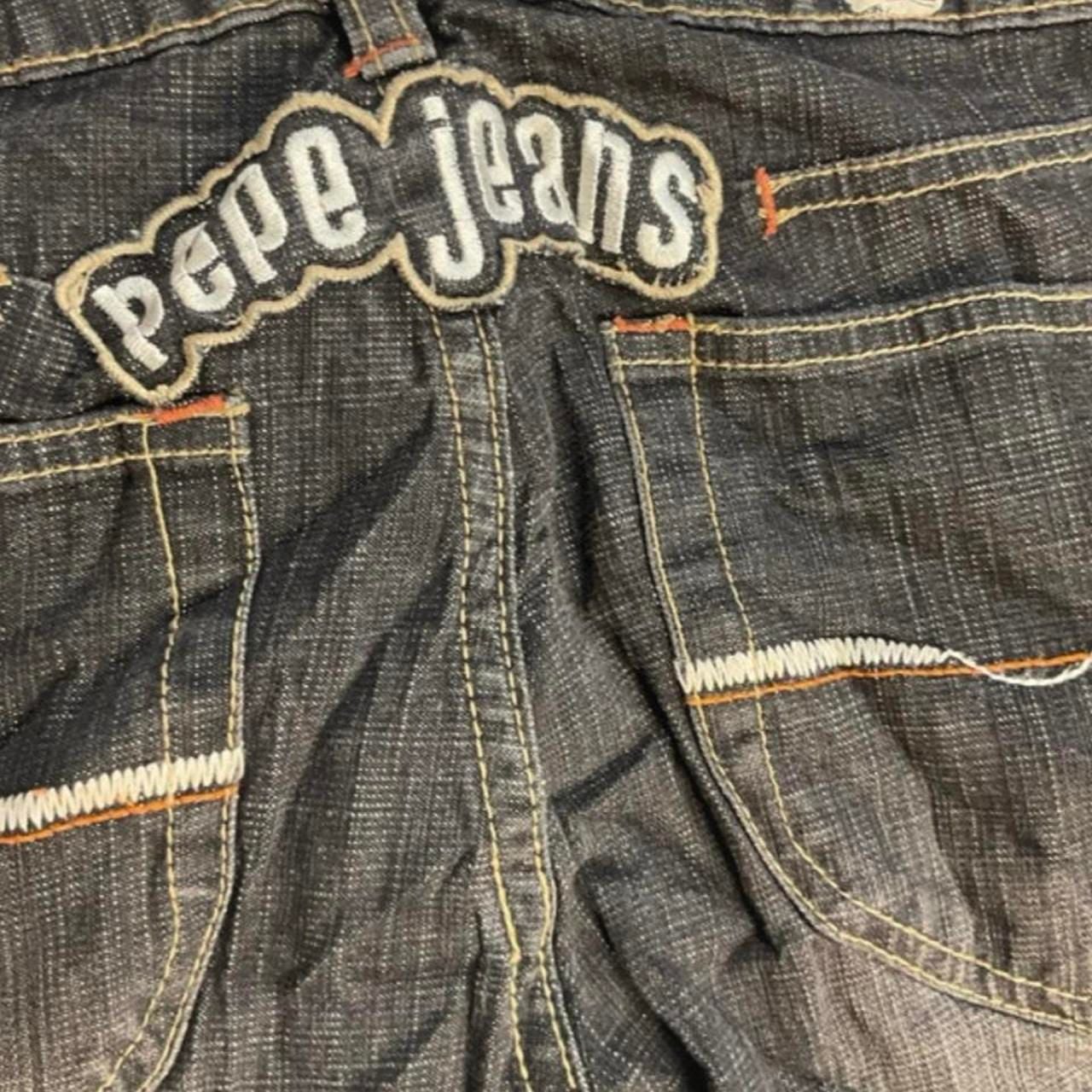 Pepe Jeans London Patchwork Flare Jeans Size 27 Dark Wash Denim Y2K 4