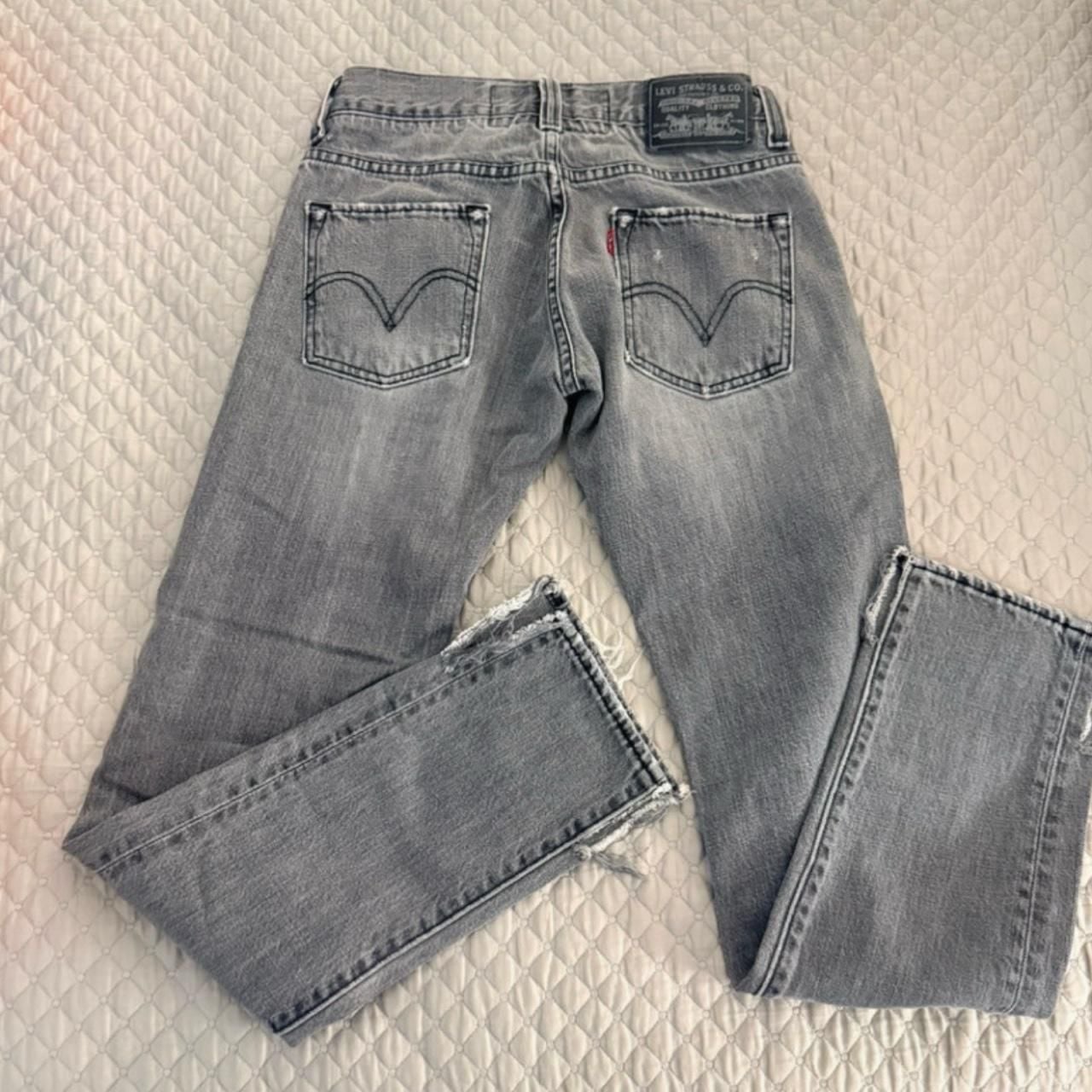Levi's 511 Skinny Jeans W28 L30 Gray Distressed Hem Denim 7