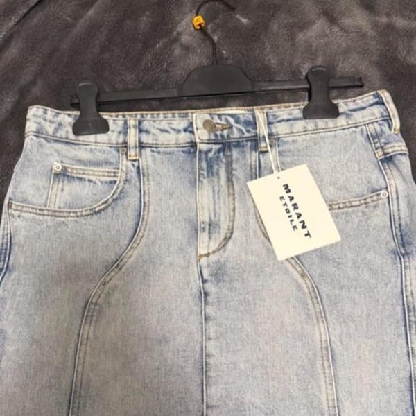 Isabel Marant Étoile Denim Mini Skirt Size 42 Light Wash