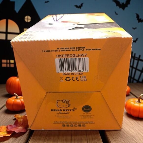 Hello Kitty Ceramic Reed Diffuser Ghost Kitty Cinnamon Scent New In Box Sealed 6