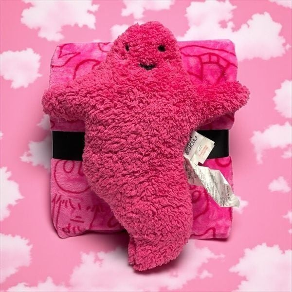 Goblin & Ghoul Pink pillow and blanket set NWT 1