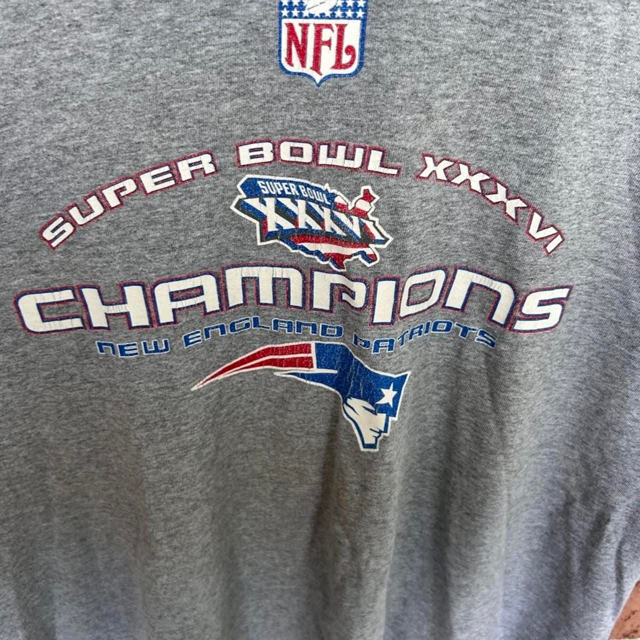 Delta Pro Weight New England Patriots Super Bowl XXXVI T-Shirt Size L 3