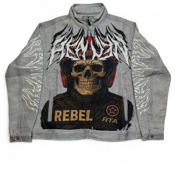 Rebel Minds Rebel RTA Skull Zip Up Jacket Size Medium