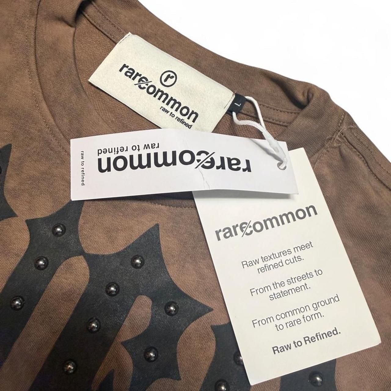 Rare Common Sinful Alien Graphic Tee Size L Brown Studded Cross 4