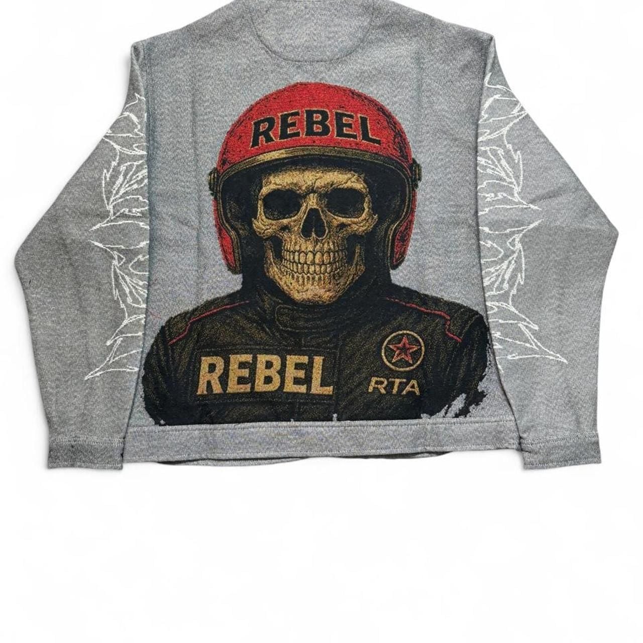 Rebel Minds Rebel RTA Skull Zip Up Jacket Size Medium 7