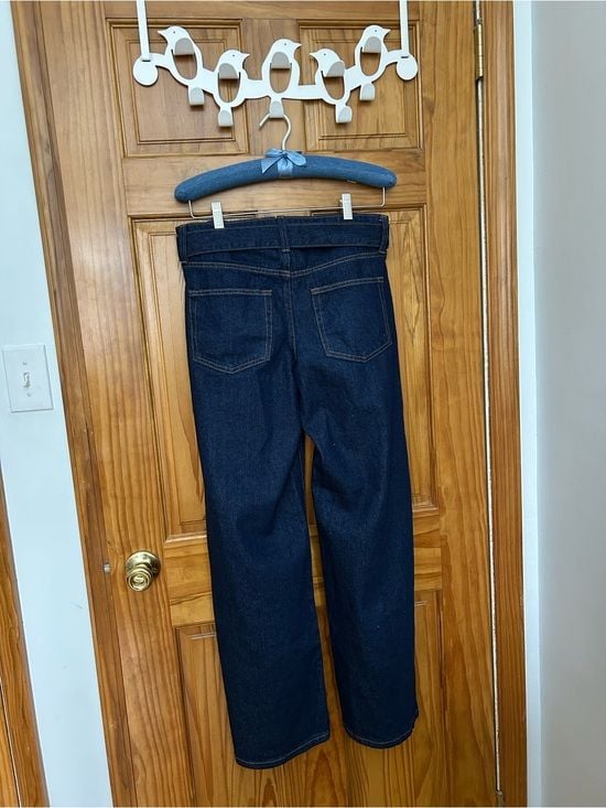 No Boundaries Dark Indigo Wide Leg Paperbag Jeans 5