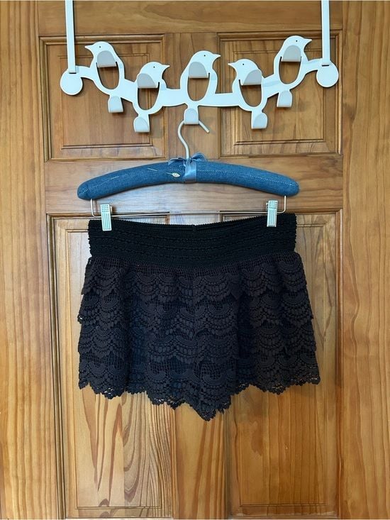 Jolt Black Crochet Lace Shorts 2