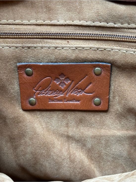 Patricia Nash Cognac Brown Italian Leather Drawstring Backpack 8
