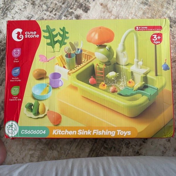 Cute Stone Kids Kitchen Sink & Fishing Playset CS606004 Brand New In Box