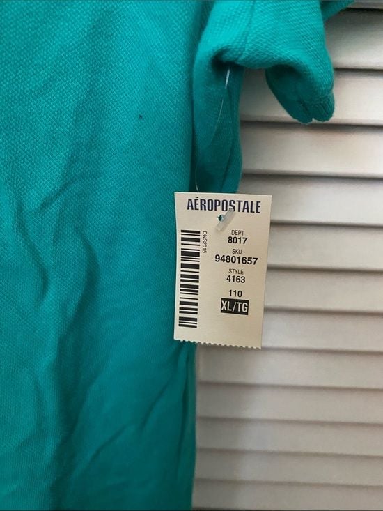 Aeropostale Teal Short Sleeve Polo with Pink Trim 4