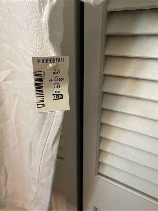 Aeropostale White Short Sleeve Polo with Pink Logo 4