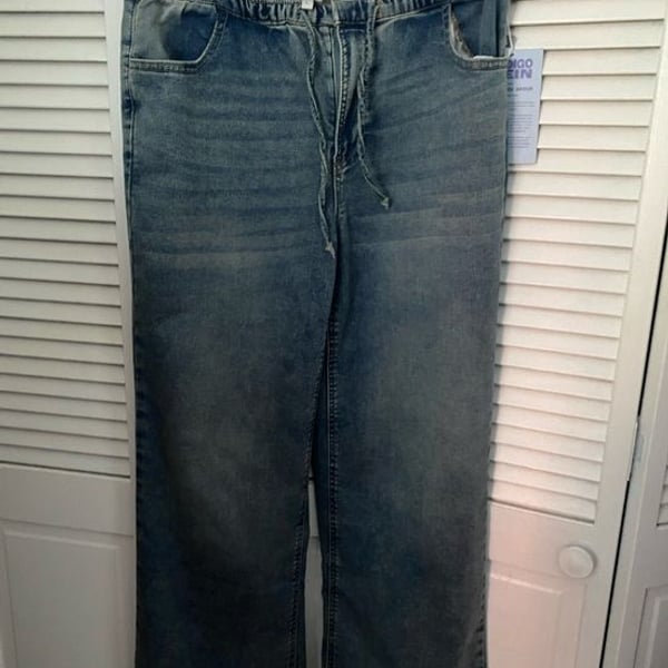 Indigo Rein Juniors Tinted Knit Denim Wide-Leg Jeans