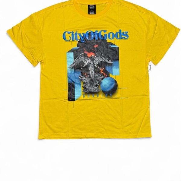 Genuine Authentic City Of Gods T-Shirt Size M Yellow Graphic Tee