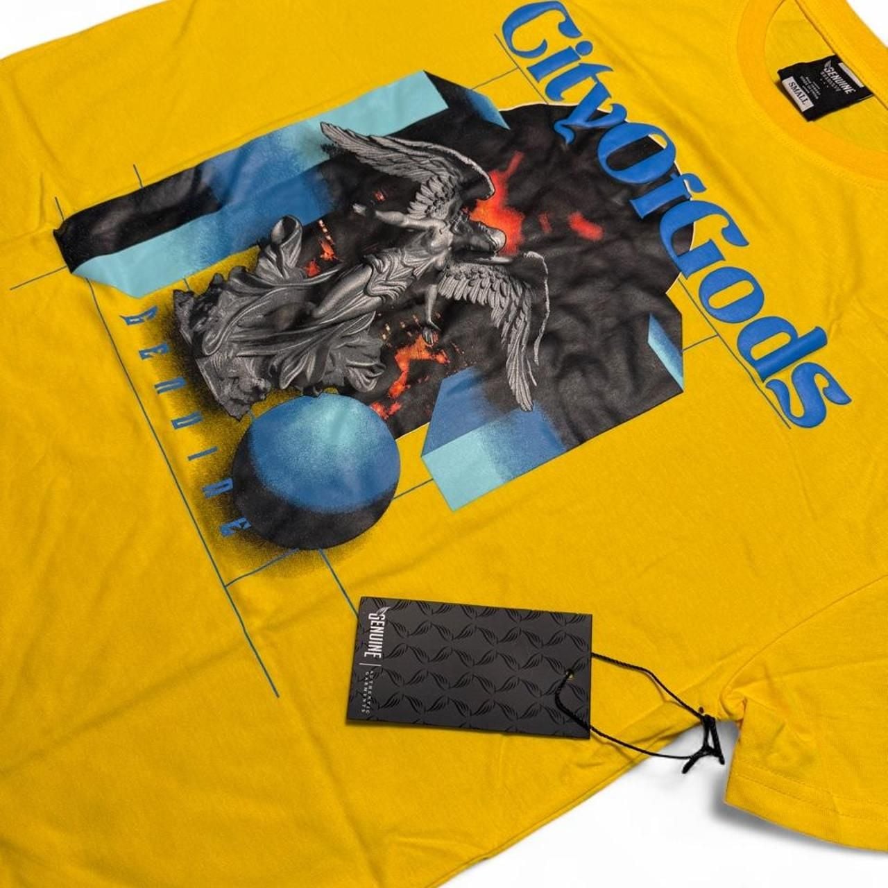 Genuine Authentic City Of Gods T-Shirt Size M Yellow Graphic Tee 3
