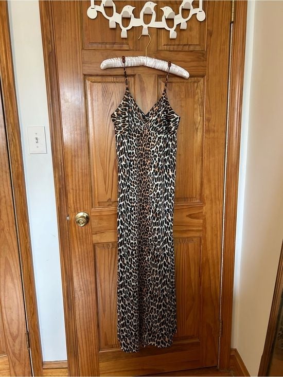 Vintage Vanity Fair Leopard Print Maxi Slip with Beads 2