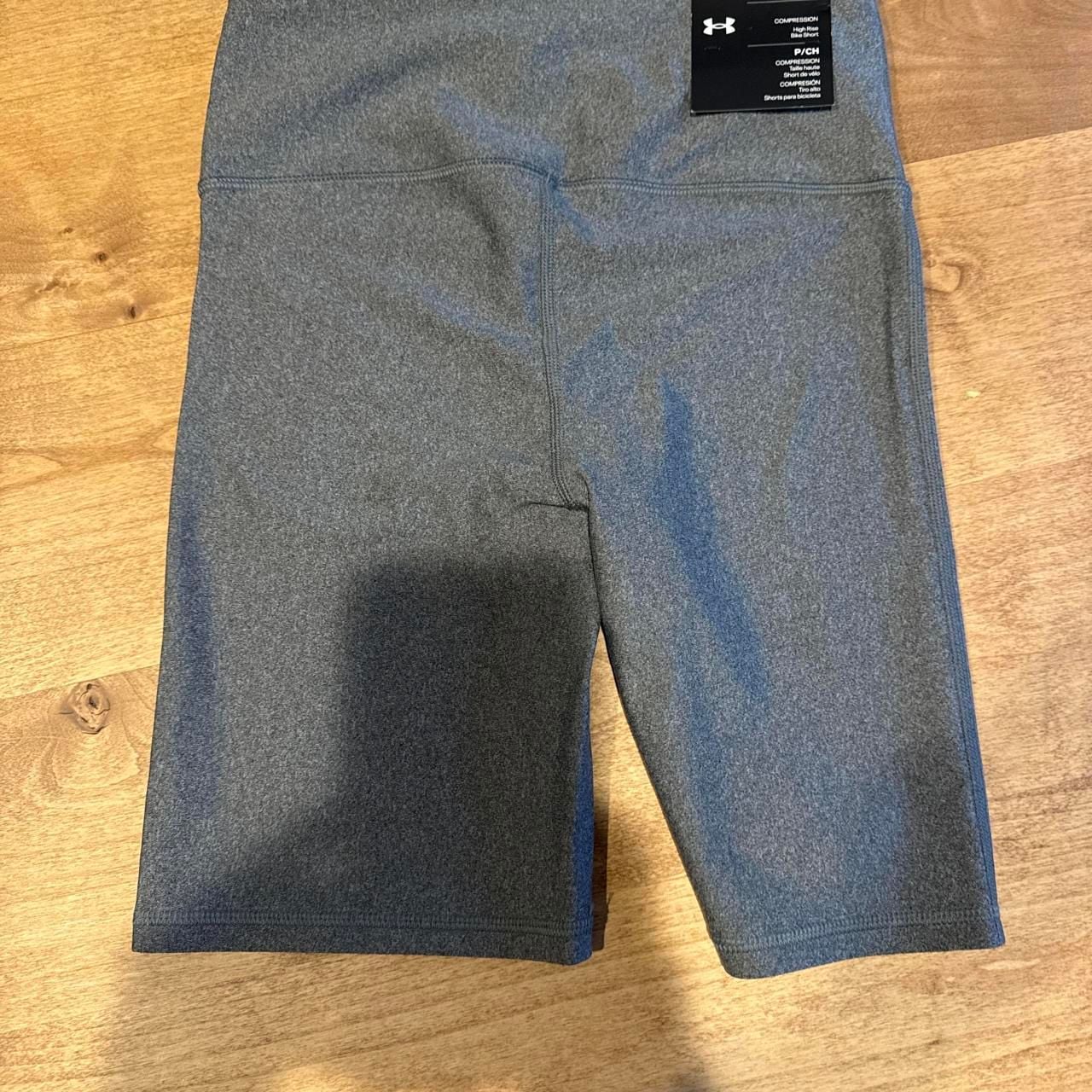 Under Armour HeatGear High Rise Bike Shorts Size Small Gray Compression 5