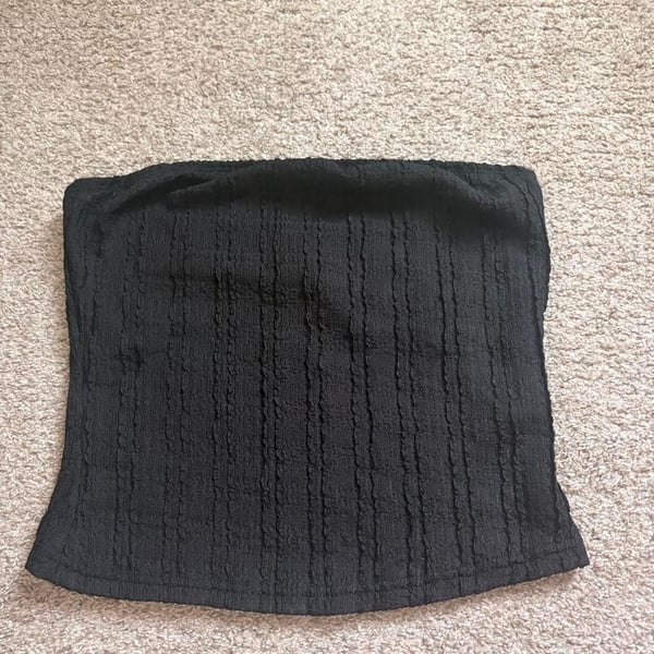 SHEIN Black Textured Tube Top Size XS