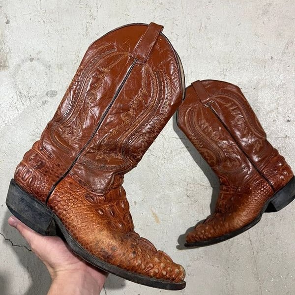 Vintage alligator skin cowboy boots