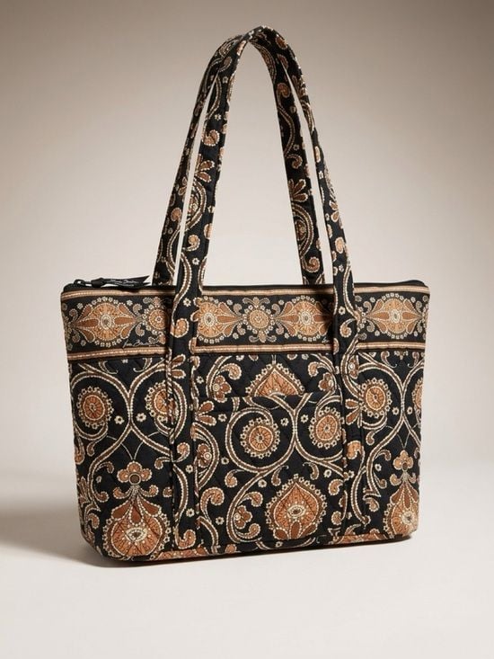 Vera Bradley Café latte Quilted Paisley Tote Bag in Black and Brown 2