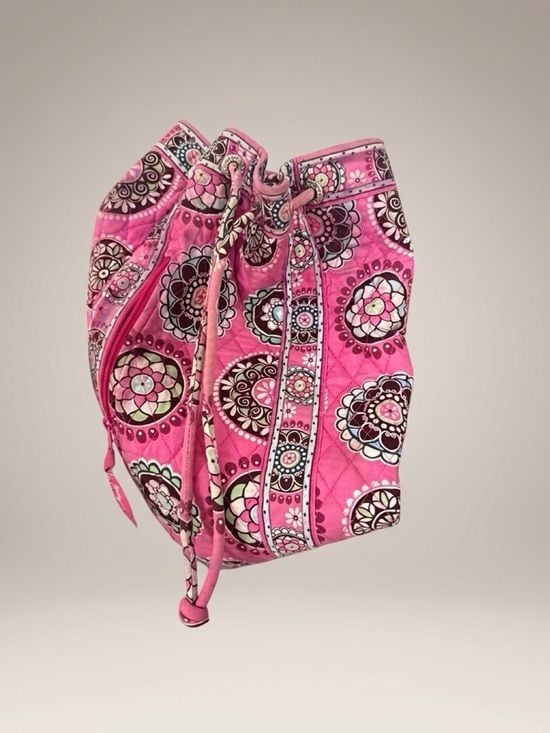 Vera Bradley Pink Quilted Drawstring Beach Tote - Women's Swim Accessory 2