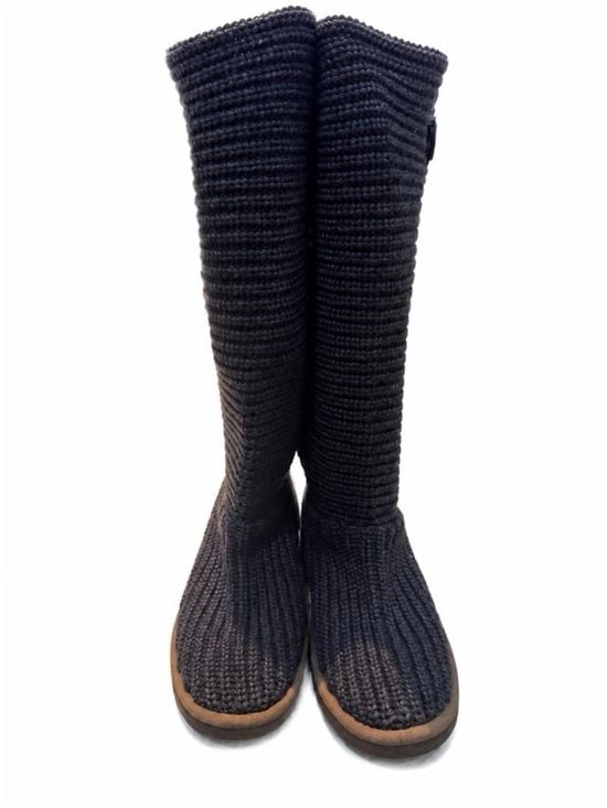 Knit Tall Winter Boots - Black/brown 2
