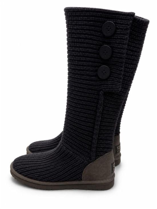 Knit Tall Winter Boots - Black/brown 4