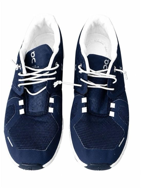 Navy Blue On Running Men's Navy and White Athletic Sneakers 2