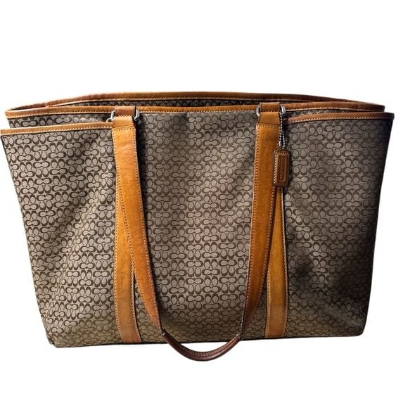 Y2K Coach F77014 Hampton Signature Jacquard Carryall Bag 2