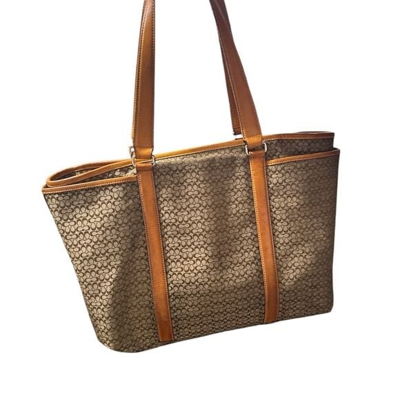 Y2K Coach F77014 Hampton Signature Jacquard Carryall Bag 3