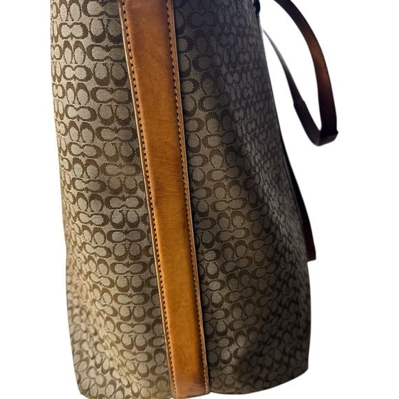 Y2K Coach F77014 Hampton Signature Jacquard Carryall Bag 6