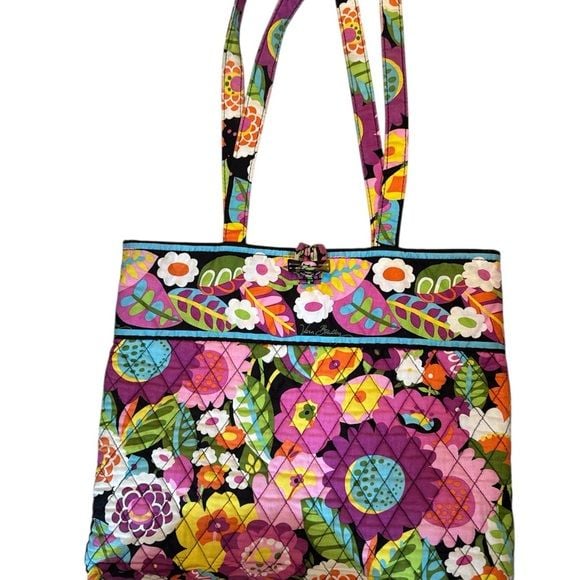 Boho Rainbow Vera Bradley.
Multi Color Floral Bag Purse 13” 4