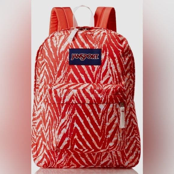 Jansport Backpack 5 Pocket Orange Stripes 2