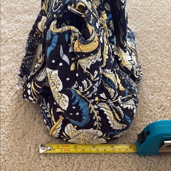 Vera Bradley Ellie Blue Elephant Quilt Fabric Shoulder Bag 5