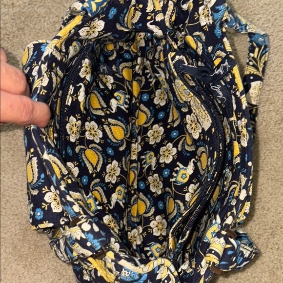Vera Bradley Ellie Blue Elephant Quilt Fabric Shoulder Bag 7