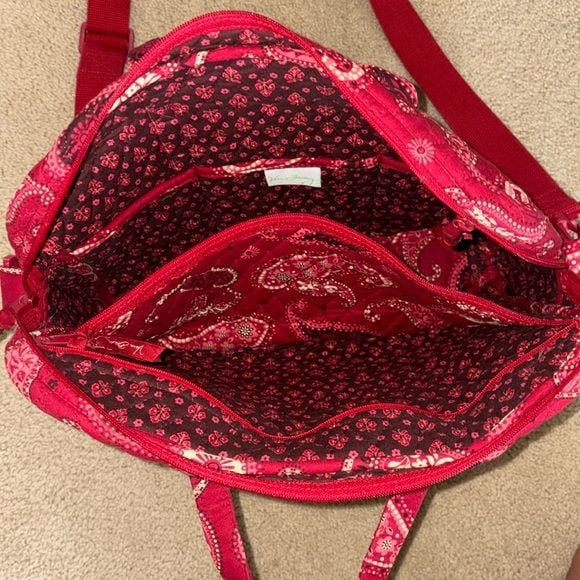 Vera Bradley Red Paisley Laptop Bag 5