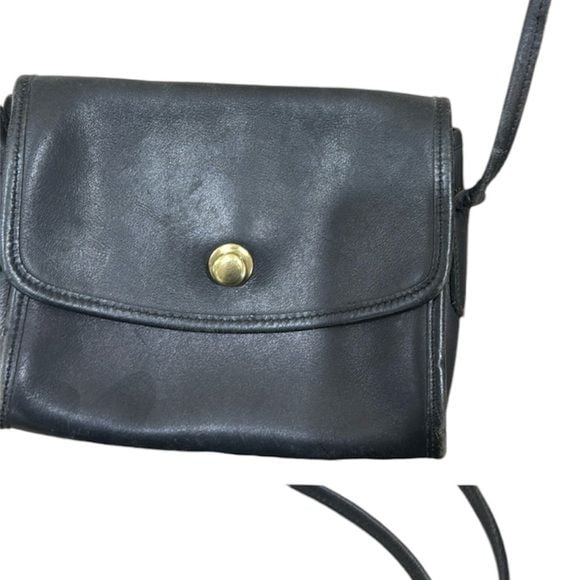 Coach Chrystie rare vintage navy blue glove tanned leather crossbody bag 2