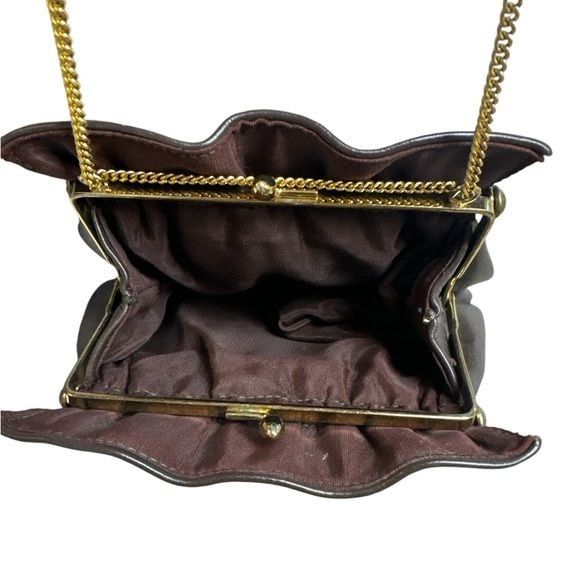 Vintage Ande Evening Party Dark Brown leather Mini Crossbody bag 3