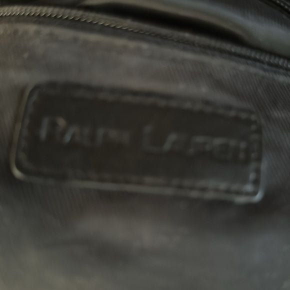 RALPH LAUREN BLACK
LEATHER SMALL CROSSBODY SHOULDER BAG DUAL ZIP TOP
VTG 6