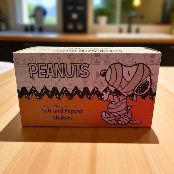 Vintage Peanuts Snoopy and Woodstock Halloween Pumpkin Coin Bank 3