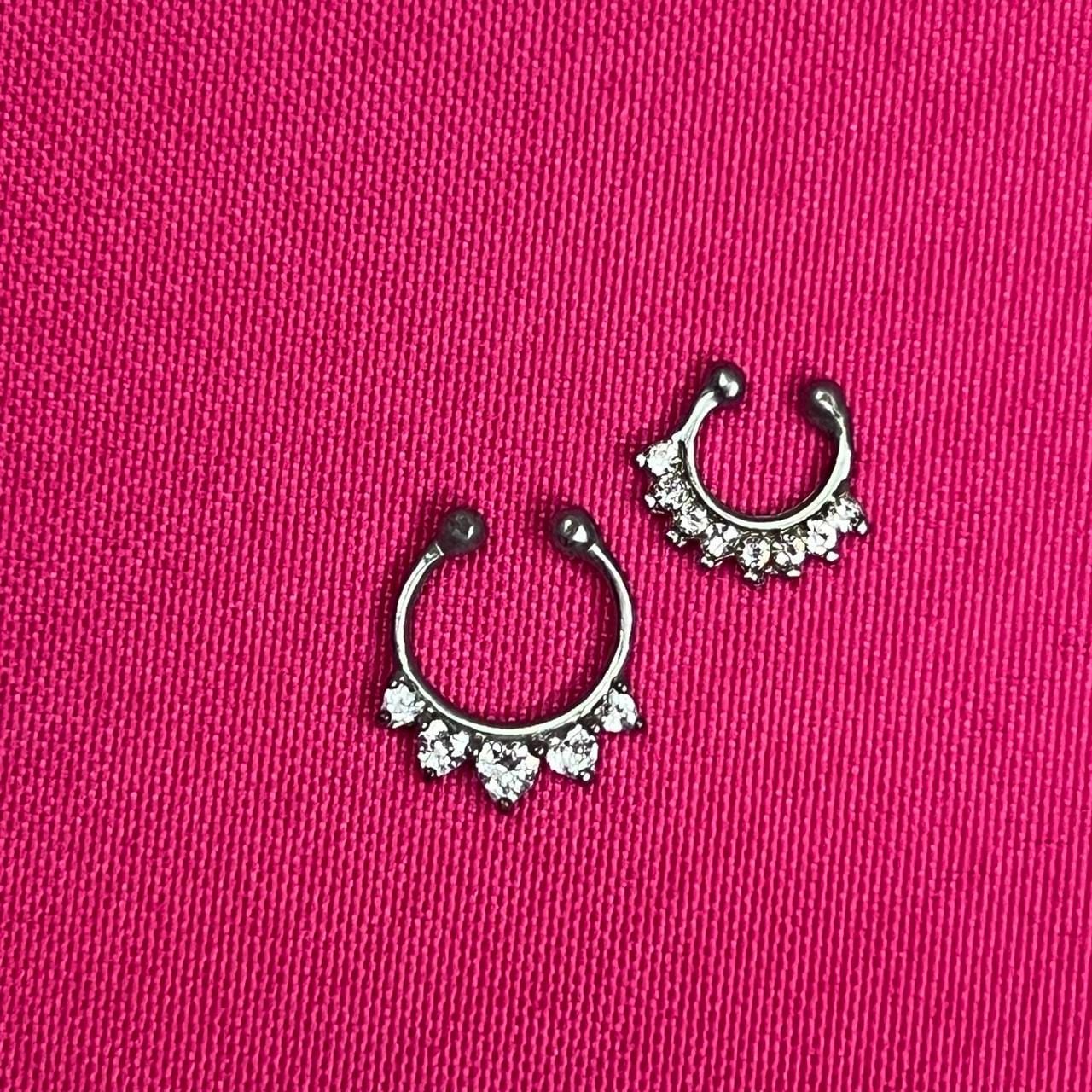 Silver Faux Septum Rings Pack of Two 1