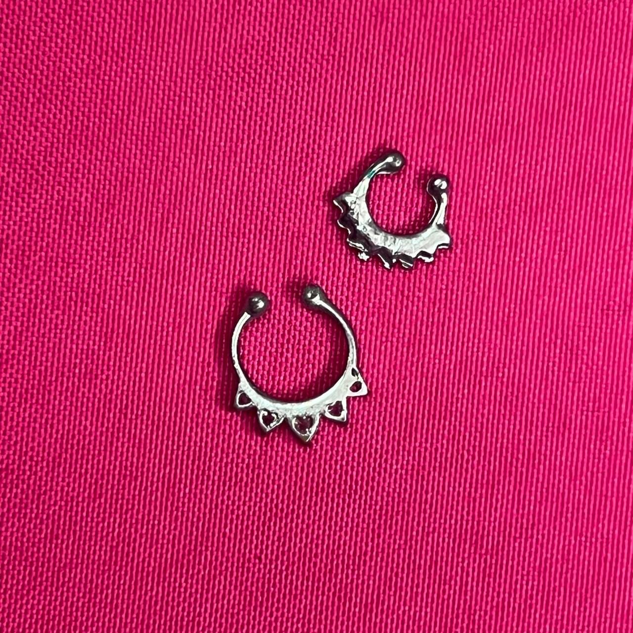 Silver Faux Septum Rings Pack of Two 2