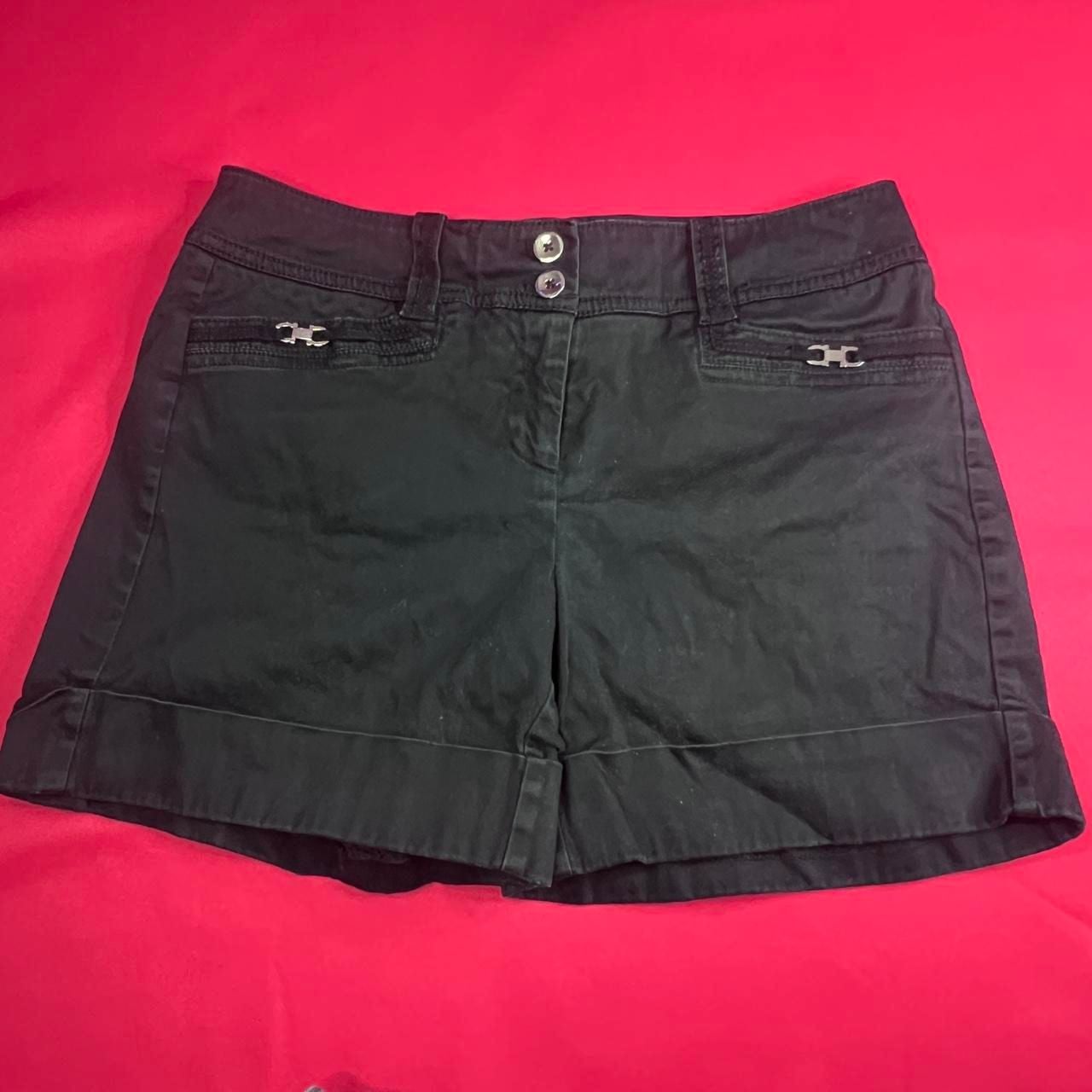 White House Black Market Shorts Size 2 Black Cotton Cuffed 2